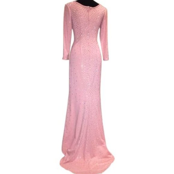 Wow Couture Luxurious Designer Swarovski Crystals Beaded Evening Prom Gown Dress - Picture 14 of 16